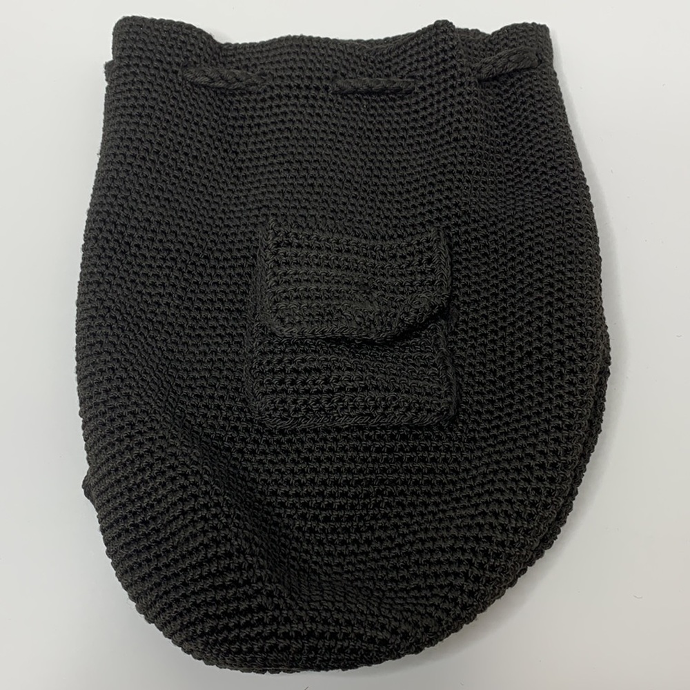 Chateau | Vintage Black Crochet 70’s Mini Backpack | Satchel | Unisex - Picture 5 of 12